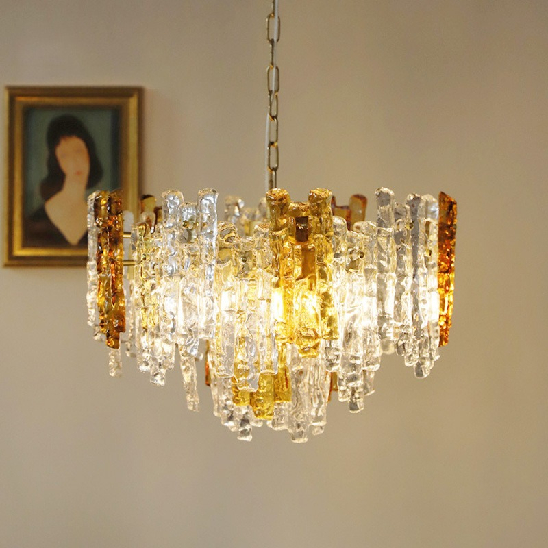 Interior Design Remote - イタリアデザインのミニマリストスタイルのリビングルーム/ダイニングホール用ガラスペンダントライト、室内装飾用LEDハンギングシャンデリア