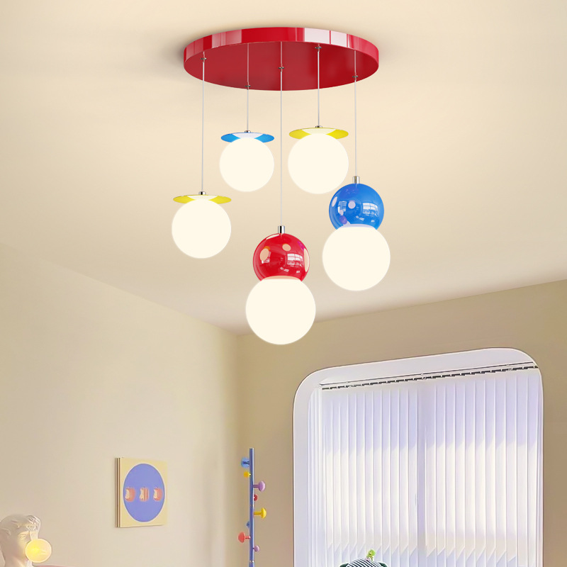 Interior Design Remote - 北欧クリームスタイルの寝室/子供部屋用アクリルLEDペンダントライト、デザイナーによるクリエイティブなインテリア家庭用装飾照明器具