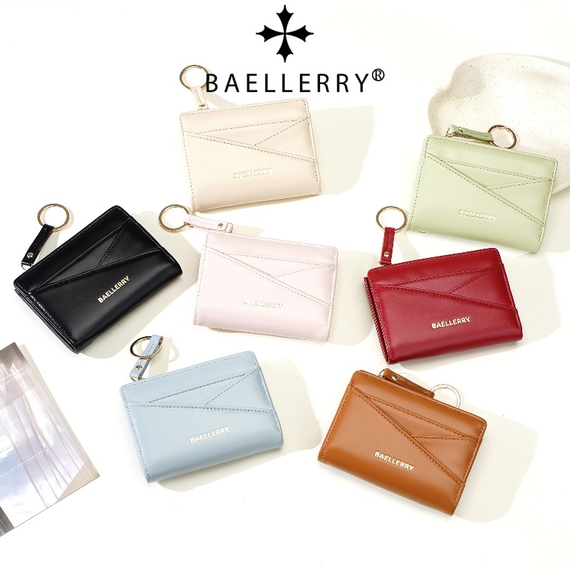 Interior Design Photo - Baellerry レディース ショートウォレット PUレザー財布 マカロン ソリッドカラー