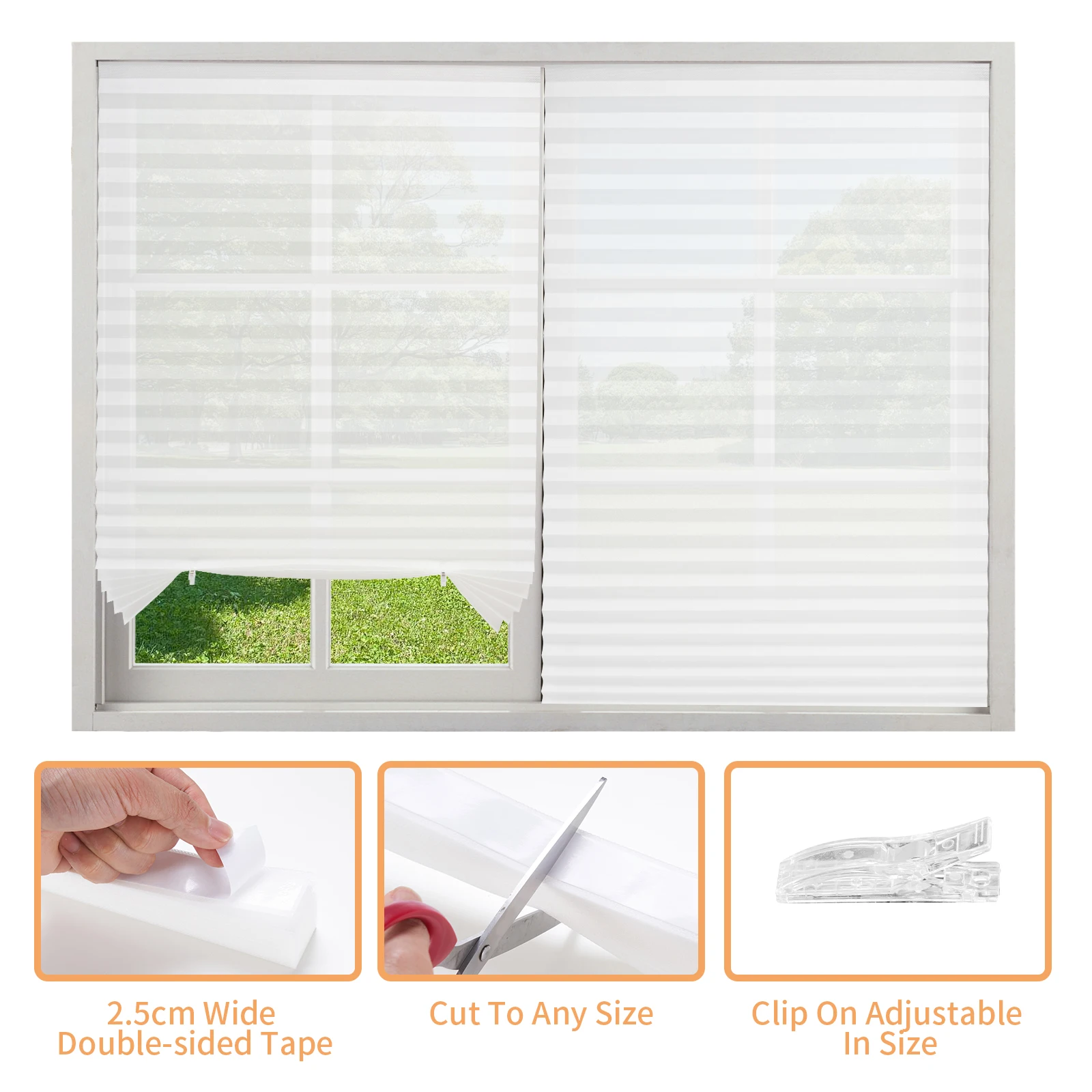 プリーツ式ウィンドウブラインド、一時的な窓用シェード、コード - Linen Roller Blind のレビューと価格