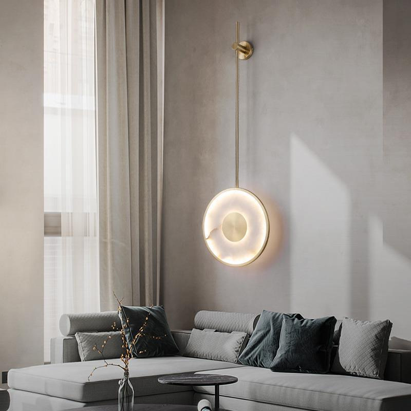 中国デザイナーによる丸型天然大理石LEDウォールライト、モダ - Interior Design Remote のレビューと価格