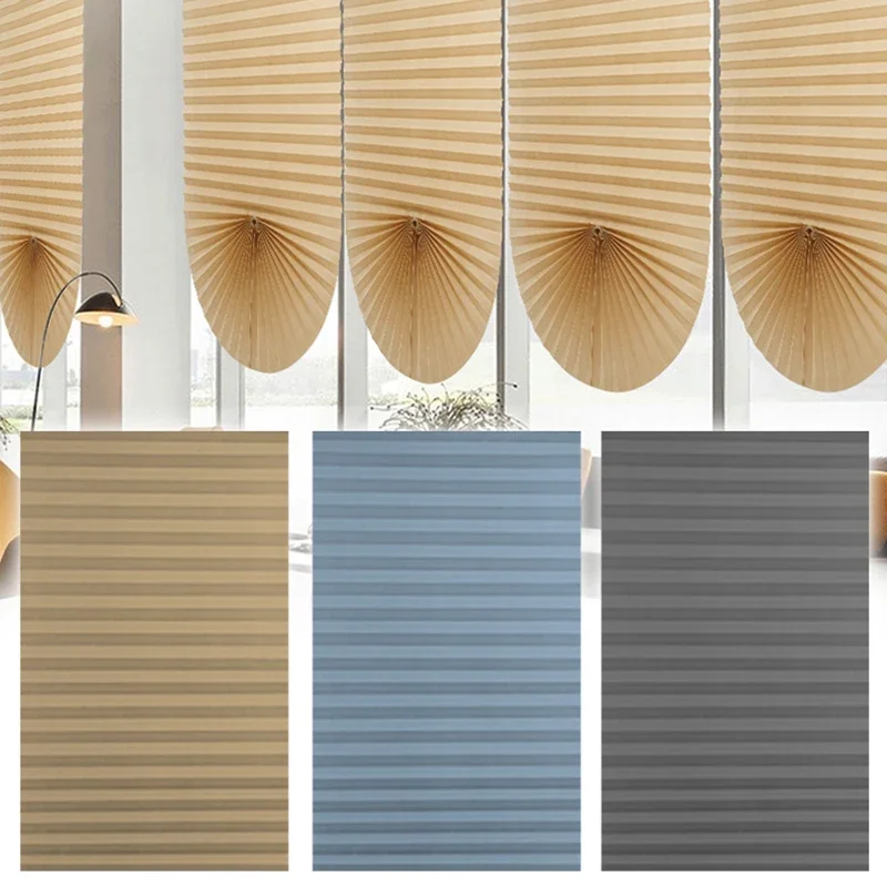 5 サイズ自己粘着プリーツブラインド浴室バルコニーシェード半 - Linen Roller Blind のレビューと価格