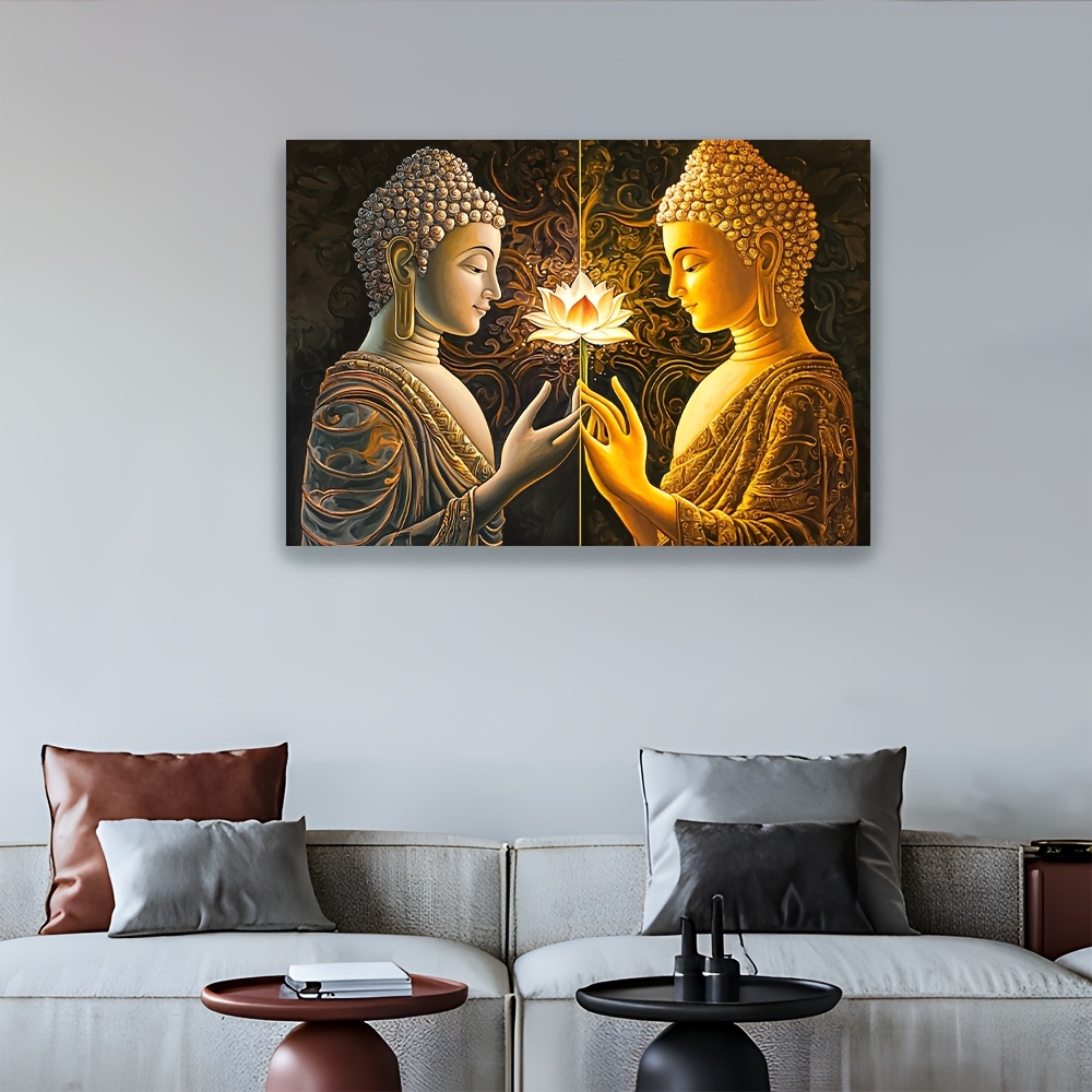 仏陀蓮の花壁掛けタペストリー 精神的なアート装飾 禅瞑想テー - Interior Design Zen Style のレビューと価格