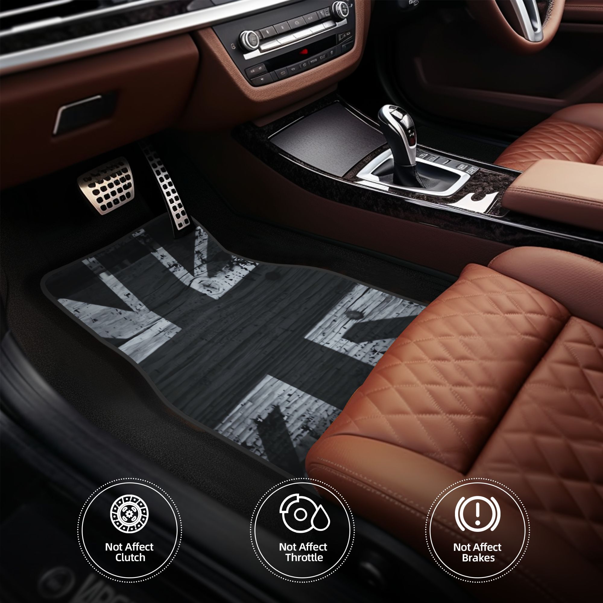 4枚 ブラック＆ホワイト イギリス国旗 車用フロアマット、耐 - Interior Design Uk のレビューと価格