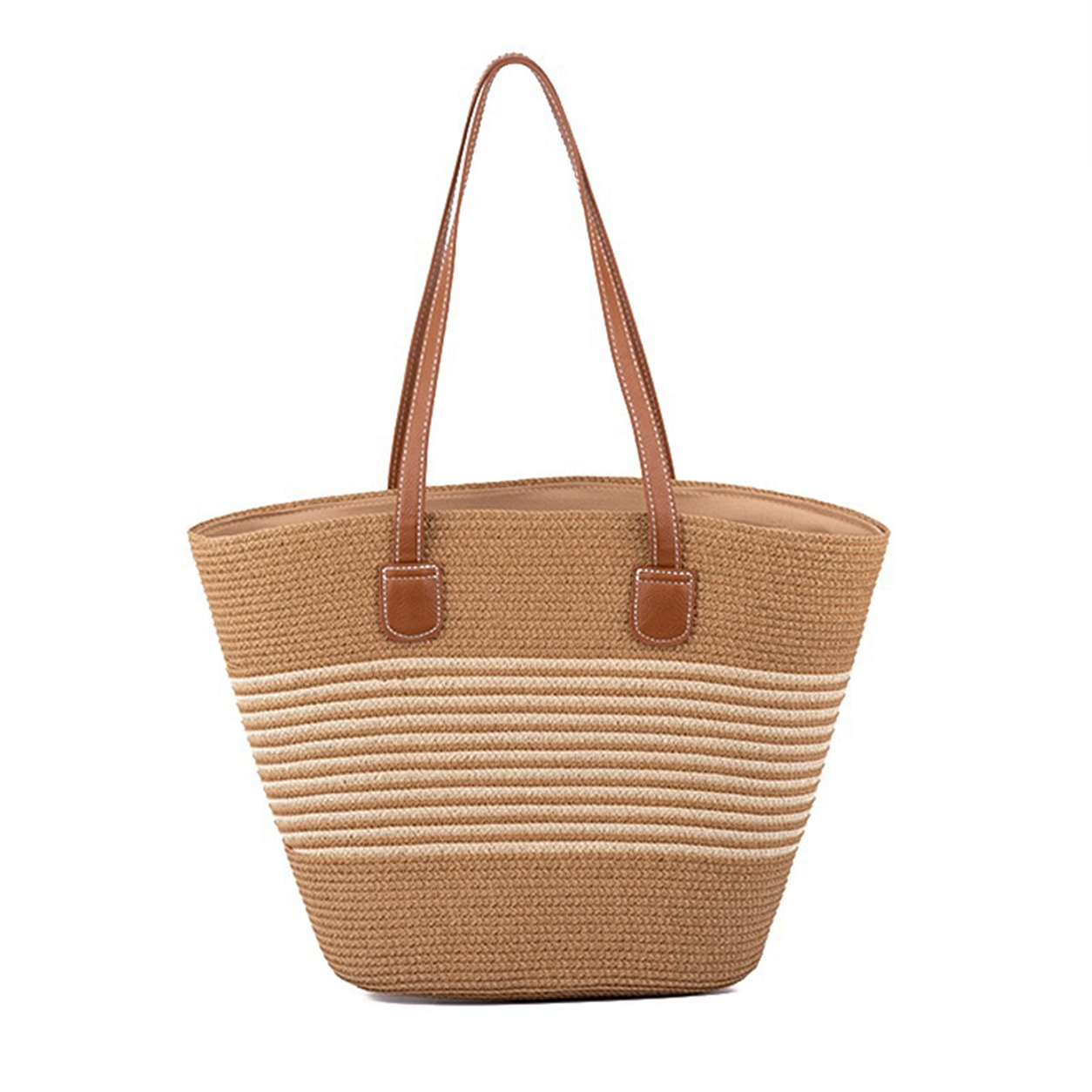 女性用大容量ショルダーバッグ 夏用ストロー編みバスケットハン - Interior Design Bali のレビューと価格