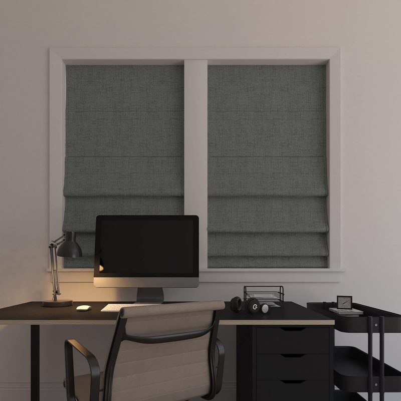 ベストセラーのモダンデザイン、完全遮光100%ポリエステル製 - Linen Roller Blind のレビューと価格