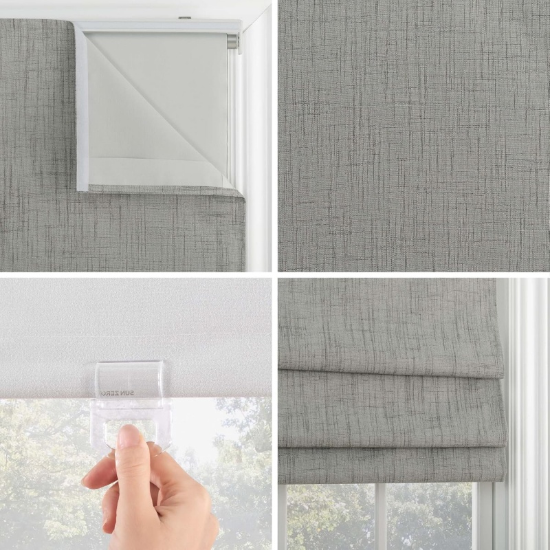 ベストセラーのモダンデザイン、完全遮光100%ポリエステル製 - Linen Roller Blind のレビューと価格