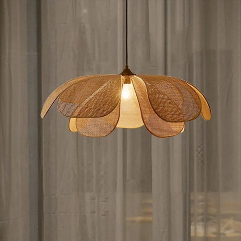 日本製籐花びらペンダントライトリビング禅室茶室ホームステイイ - Interior Design Zen Style のレビューと価格