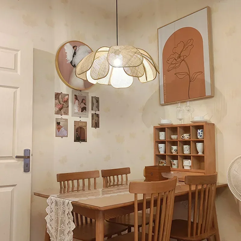 日本製籐花びらペンダントライトリビング禅室茶室ホームステイイ - Interior Design Zen Style のレビューと価格
