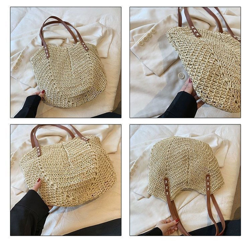 女性の大容量ショルダーバッグ夏わら織りハンドバッグファッショ - Interior Design Bali のレビューと価格