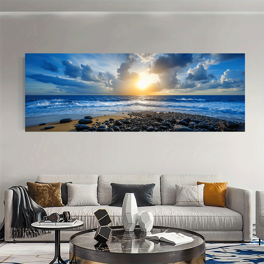 1PC-キャンバスポスター非フレーム化された海の夕日ビーチパ - Interior Design Photo のレビューと価格
