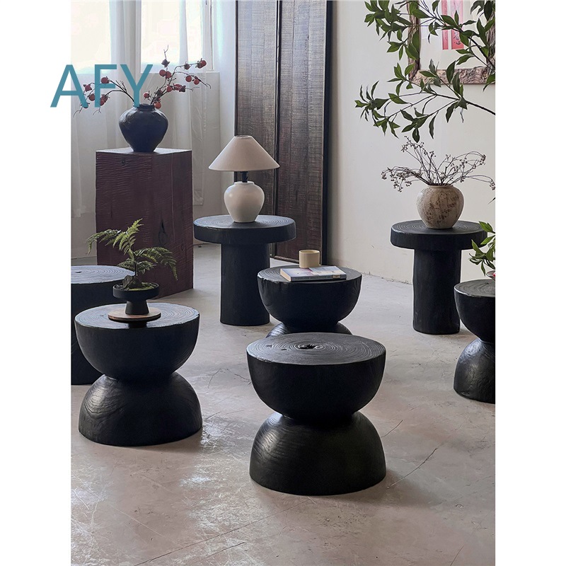 炭化木製スツール、和室・寝室・玄関のインテリアに、禅スタイル - Interior Design Zen Style のレビューと価格