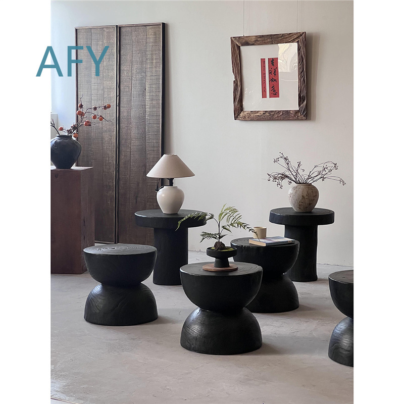 炭化木製スツール、和室・寝室・玄関のインテリアに、禅スタイル - Interior Design Zen Style のレビューと価格