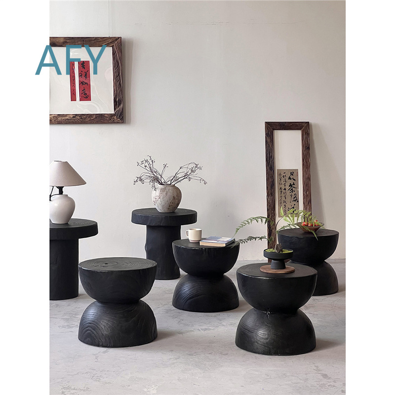 炭化木製スツール、和室・寝室・玄関のインテリアに、禅スタイル - Interior Design Zen Style のレビューと価格