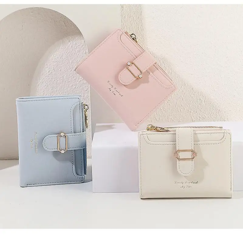 女性用のかわいいミニ財布、カードスロット付きの短い折りたたみ - Interior Design Photo のレビューと価格